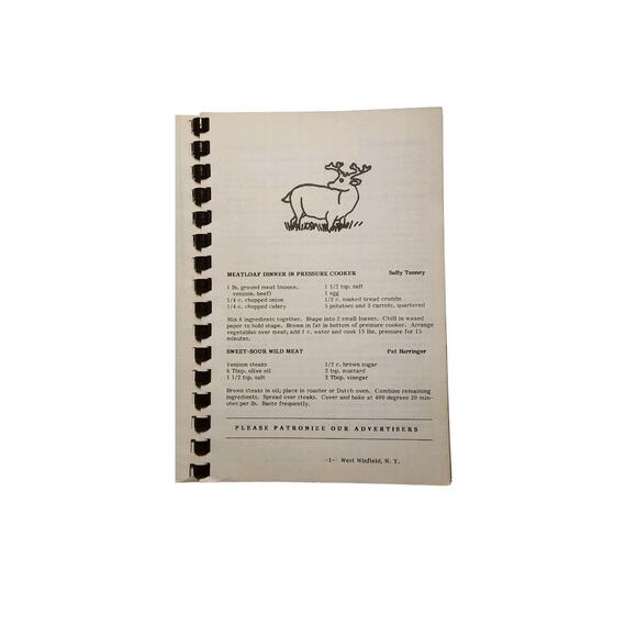 Recipes Of West Winfield Rod And Gun Club New York Spiral Cookbook Hunting Game - Picture 3 of 7